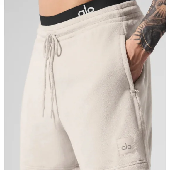 NWT Alo Yoga Coastal Terry Shirt and Short Set Bone Small - Picture 3 of 10